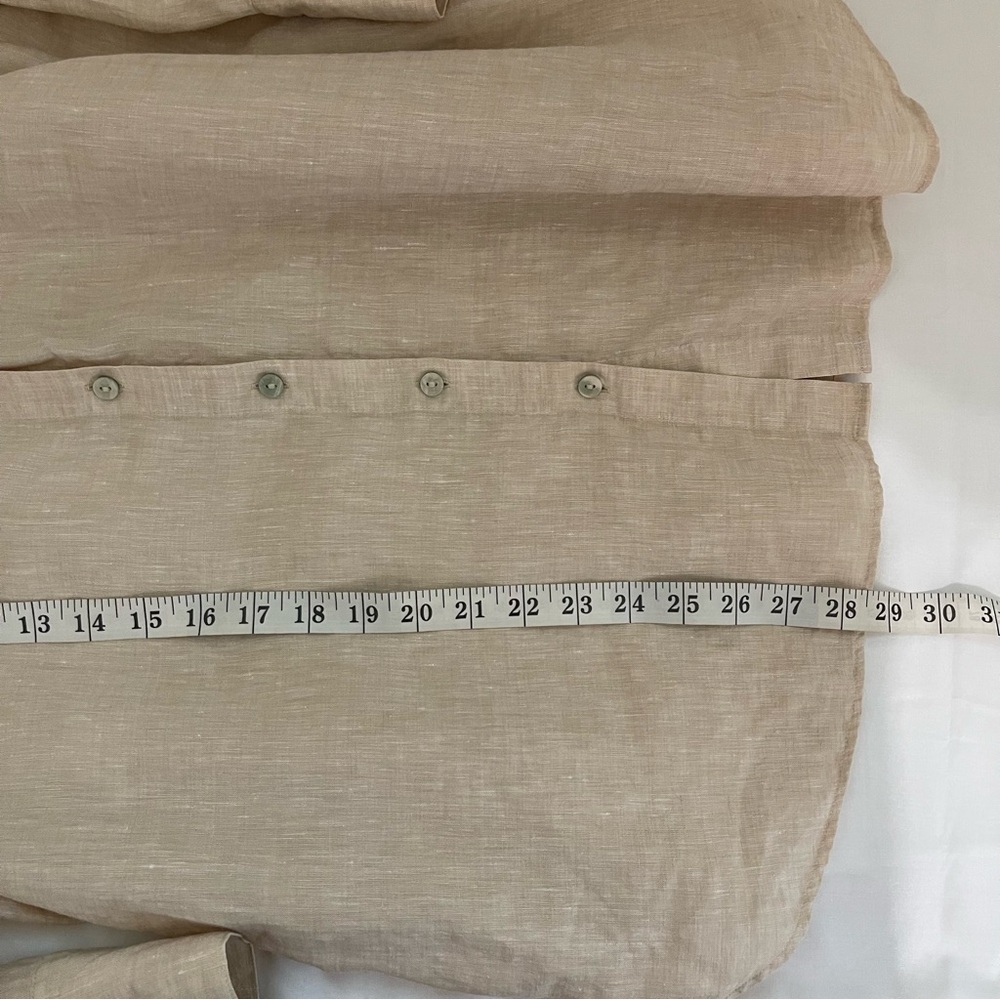 Chico's Light Tan Linen Shirt Size XL - Picture 7 of 8